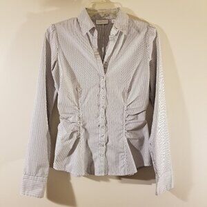 SOLD New York & Company Striped White and Black Dress Shirt